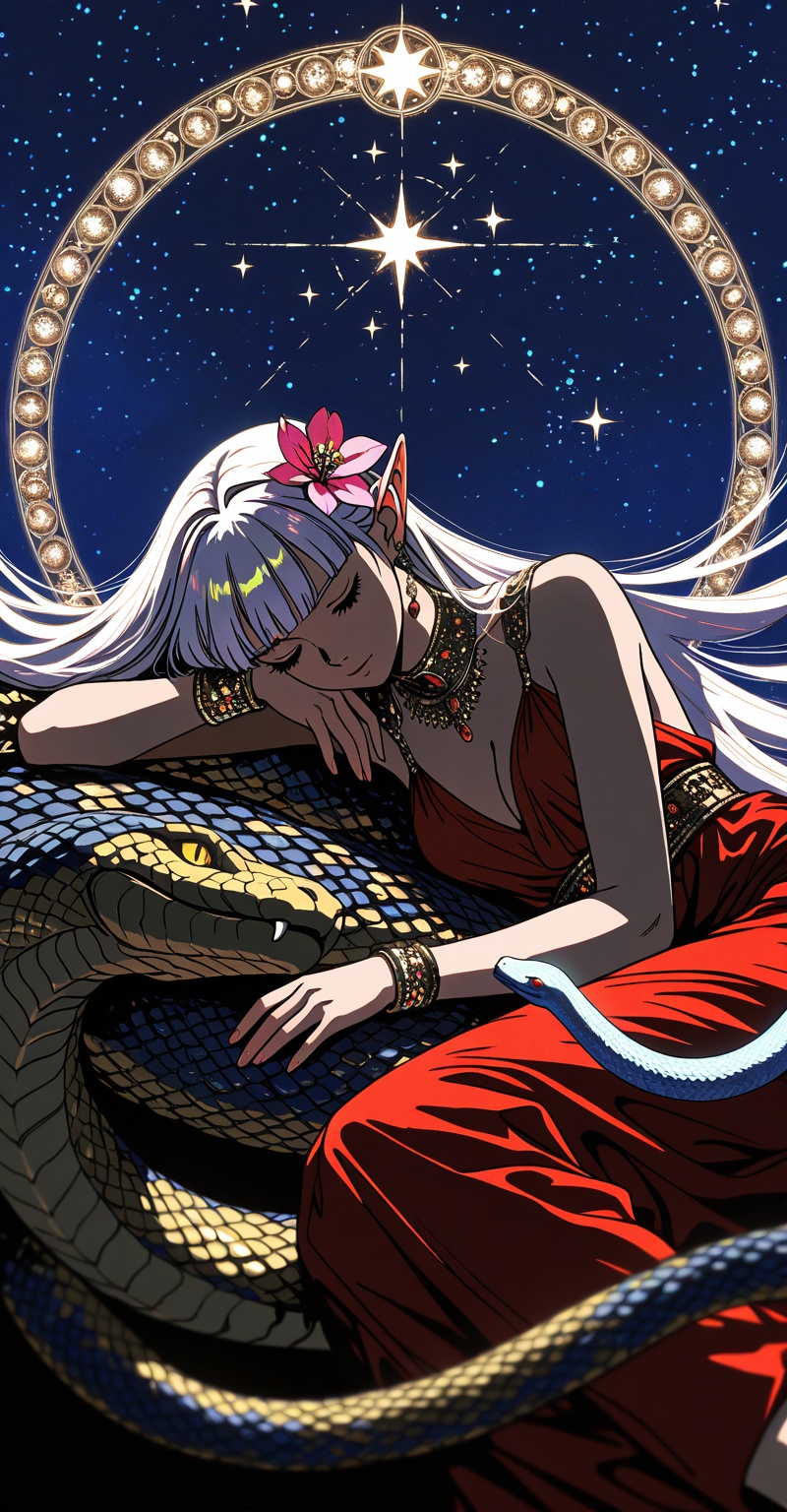 (Emphasize a blend of anime aesthetics with painterly digital rendering techniques)),  the use of light and shadow creates...