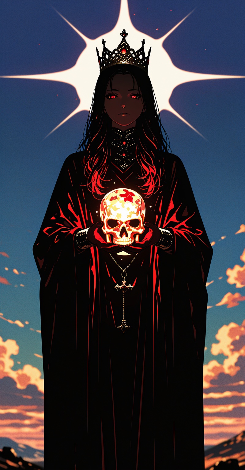 (Emphasize a blend of anime aesthetics with painterly digital rendering techniques)),  the use of light and shadow creates...