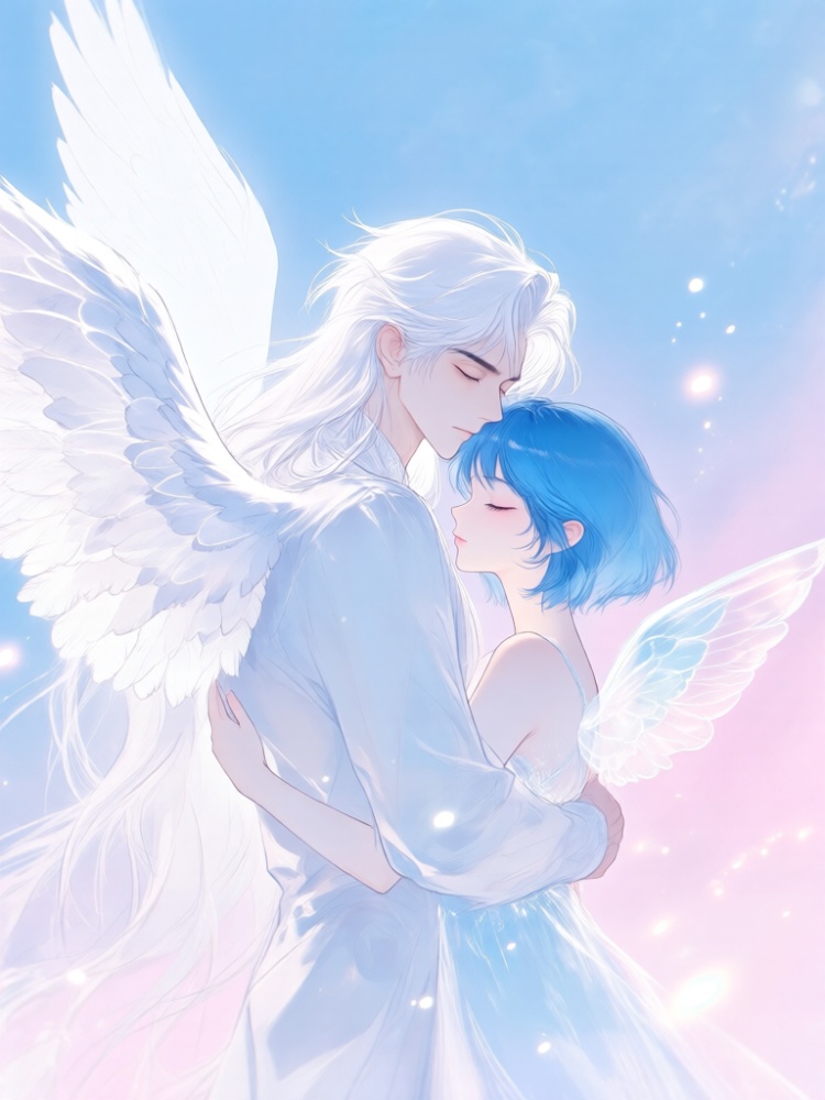 Qwen‑image 冷感精致黑白淡彩情侣头像 by 小狗宾利 on Tensor.Art