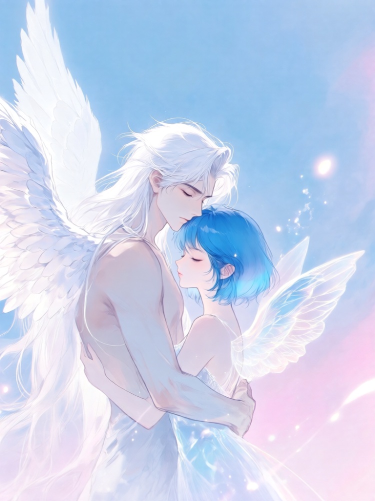 Qwen‑image 冷感精致黑白淡彩情侣头像 by 小狗宾利 on Tensor.Art