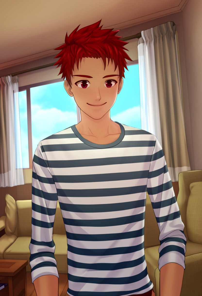 male,  red hair,  dark red eyes on Tensor.Art