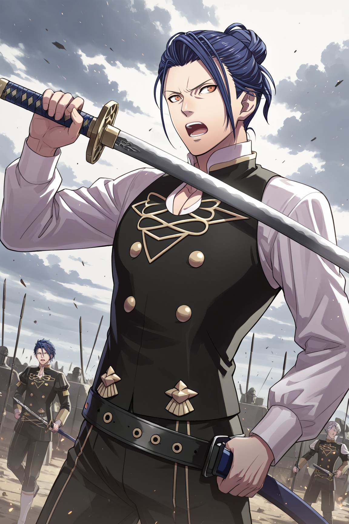 1boy,  Felix_FE3H,  blue hair on Tensor.Art