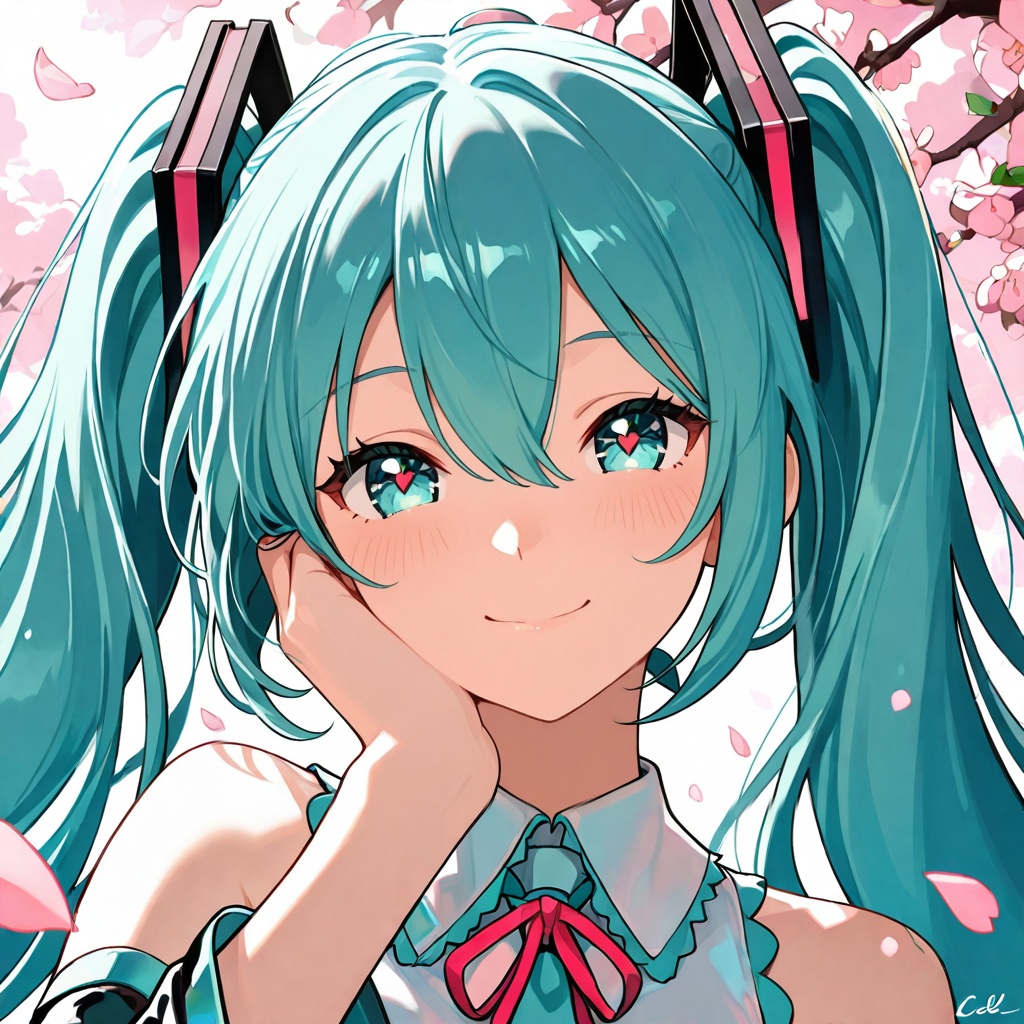 Hatsune Miku,  pure anime style,  extreme close-up bust portrait on Tensor.Art