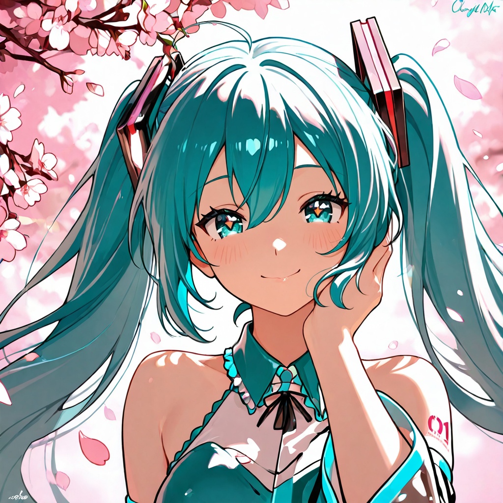 Hatsune Miku,  pure anime style,  extreme close-up bust portrait on Tensor.Art
