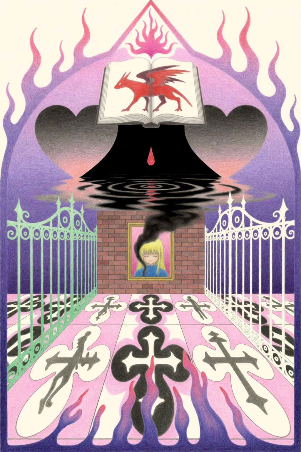 gothkitschart,  glyveesart,  An establishing shot with a central perspective presents a symmetrical on Tensor.Art