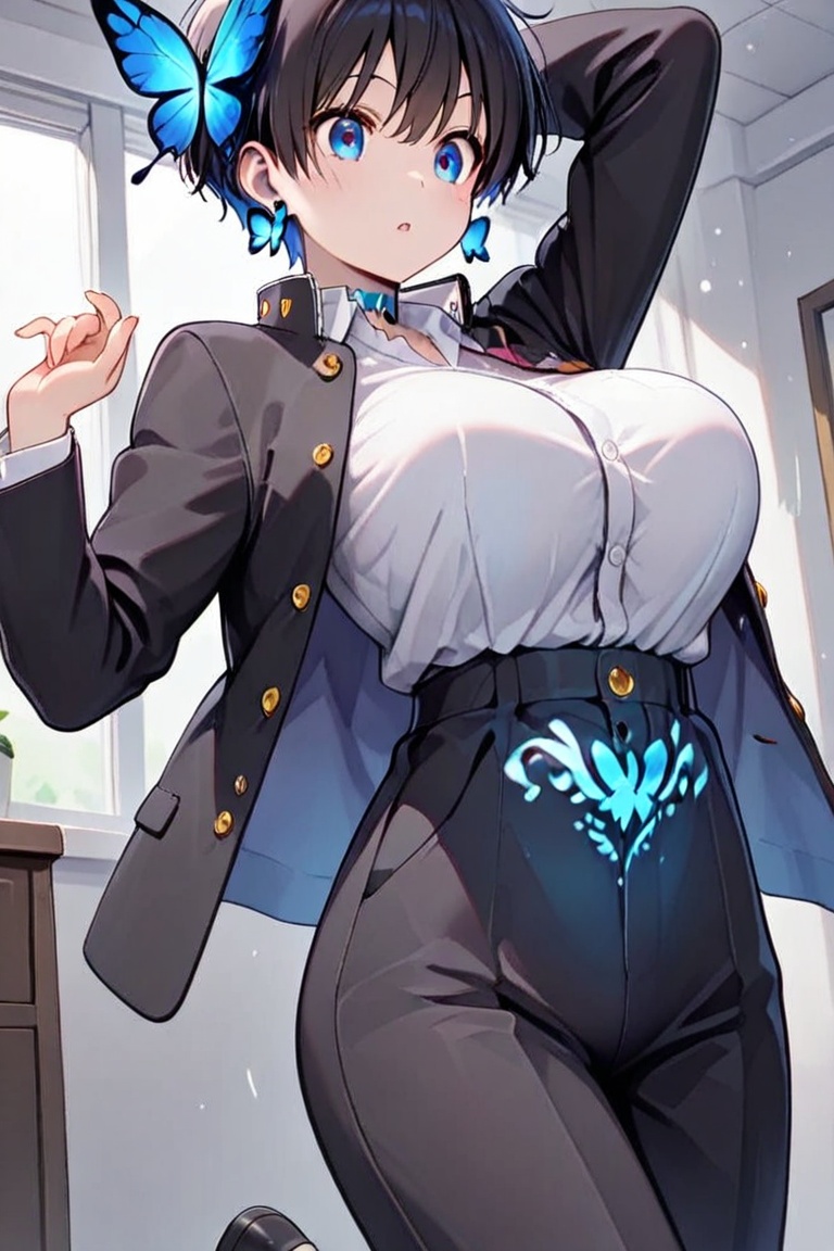 Clad in clothing,  a beautiful,  full bustline on Tensor.Art