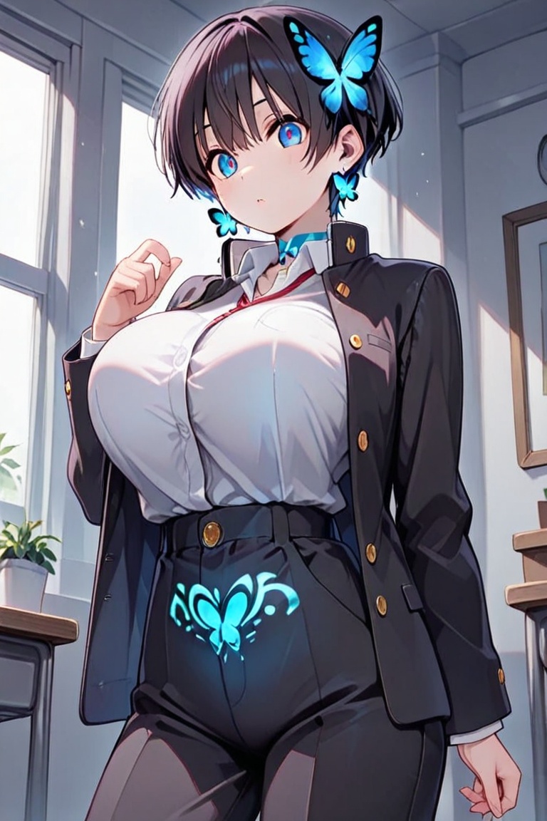 Clad in clothing,  a beautiful,  full bustline on Tensor.Art