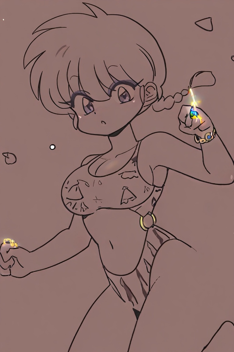 Outline animation,  long eyelashes,  thick eyeshadow on Tensor.Art