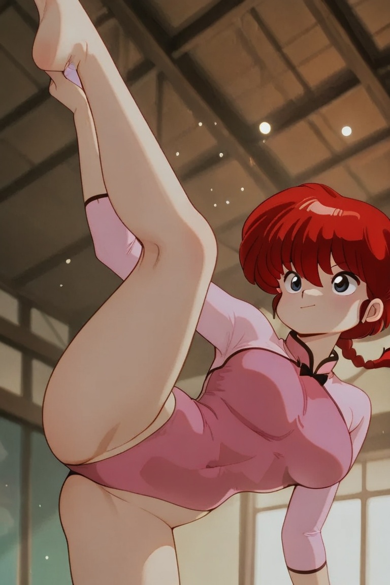 Ranma-chan,  blue eyes,  Chinese-style leotard on Tensor.Art