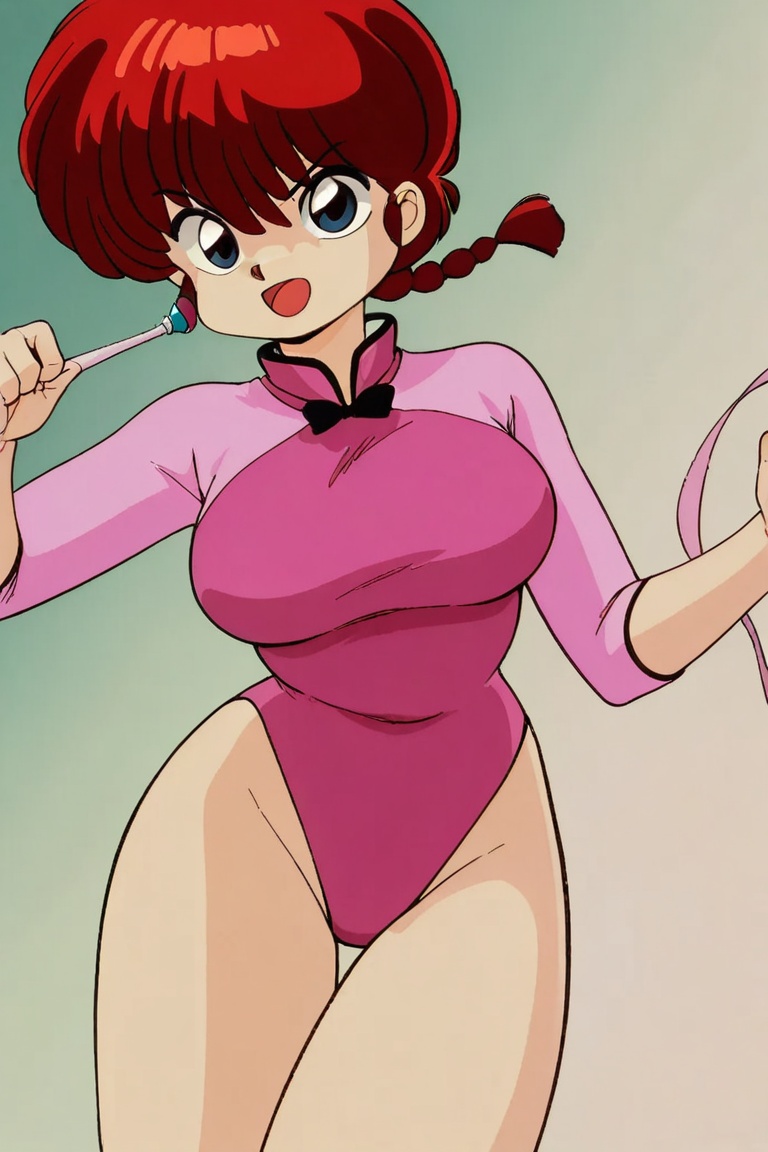 Ranma-chan,  blue eyes,  Chinese-style leotard on Tensor.Art