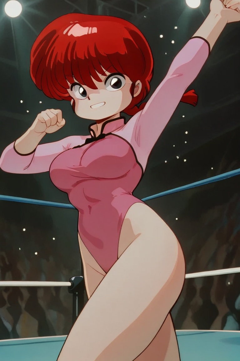 Ranma-chan,  blue eyes,  Chinese-style leotard on Tensor.Art
