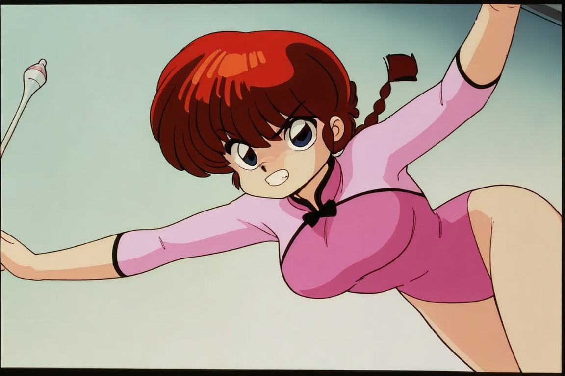 Ranma-chan,  blue eyes,  Chinese-style leotard on Tensor.Art