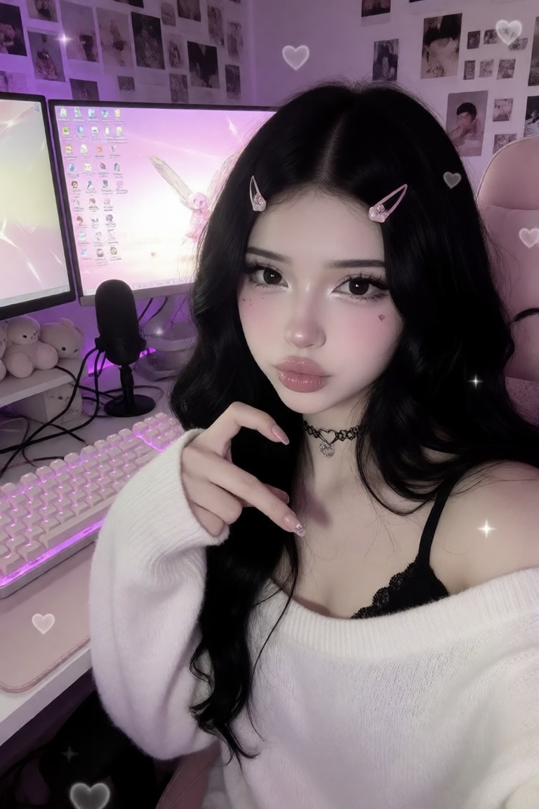 1girl,  solo,  half-body webcam selfie on Tensor.Art