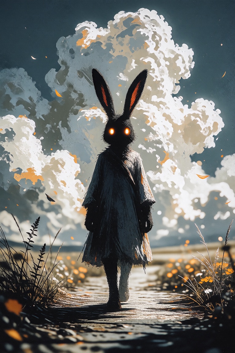 female anthro rabbit,  death,  path on Tensor.Art