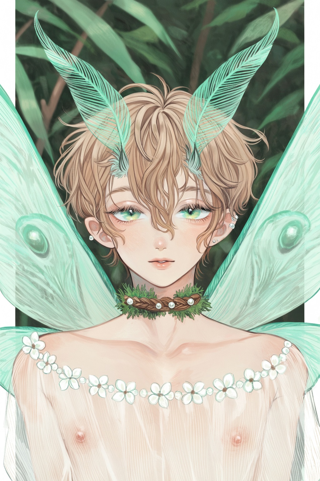highres,  absurdres,  @surume_(surumemodoki) A delicate fairy-like youth with translucent on Tensor.Art