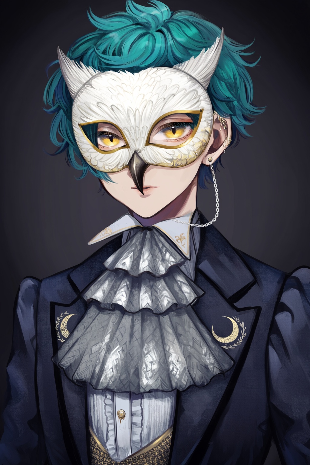 highres,  absurdres,  @surume_(surumemodoki) An upper body view of a mysterious masquerade attendee on Tensor.Art