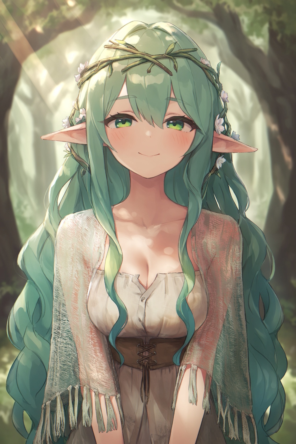 highres,  absurdres,  @epi_zero An upper-body portrait of a young woman with long on Tensor.Art