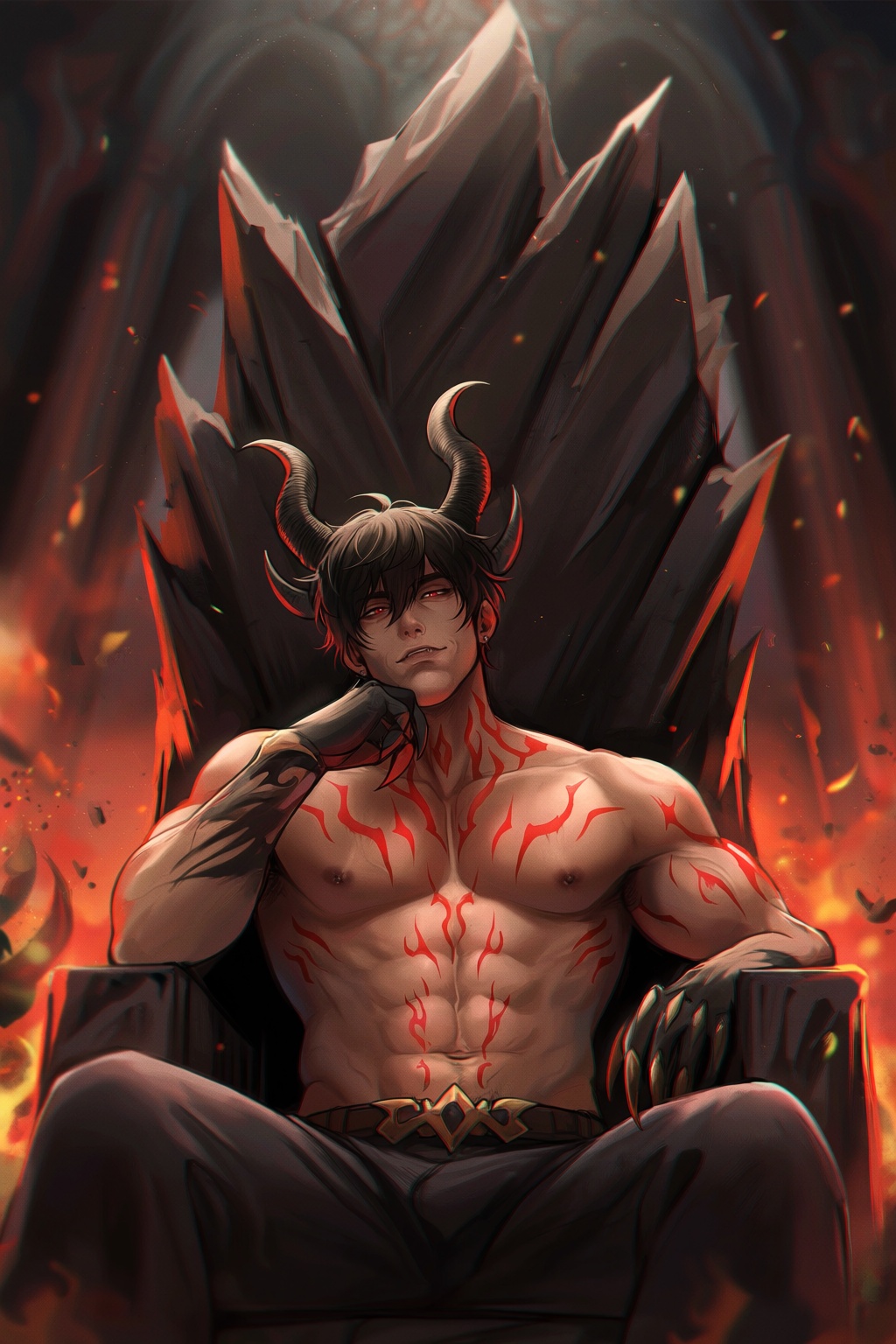 highres,  absurdres,  @darksideofkira 37. A stunningly handsome man with large on Tensor.Art