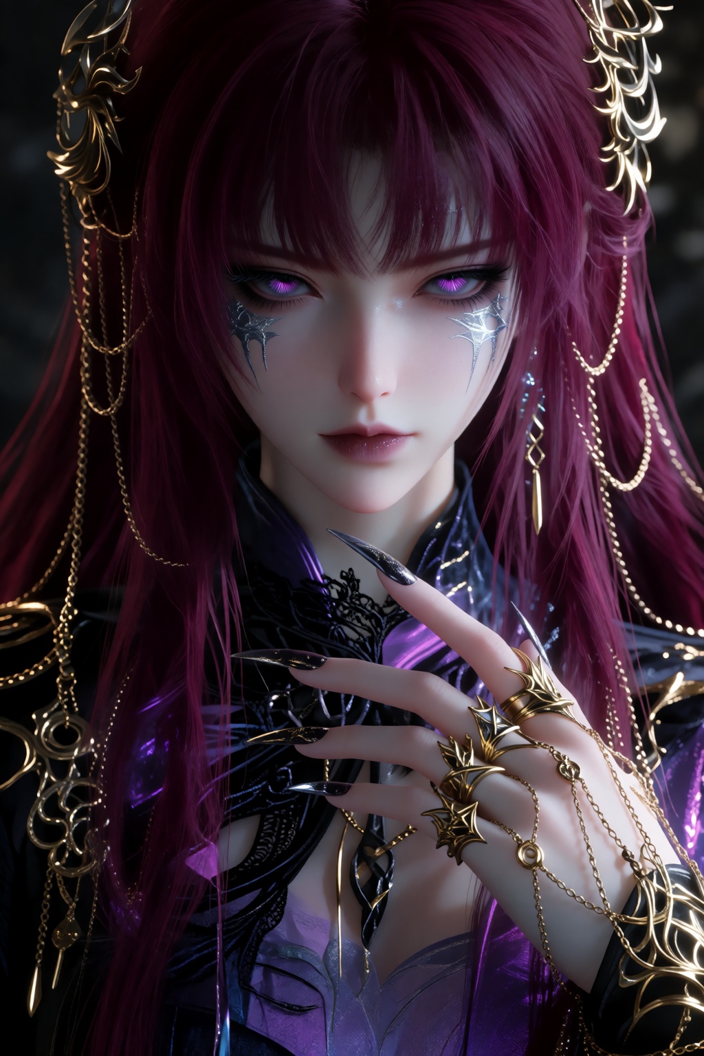 cg art style,  this is a highly detailed,  digital cg portrait of a young woman with long on Tensor.Art