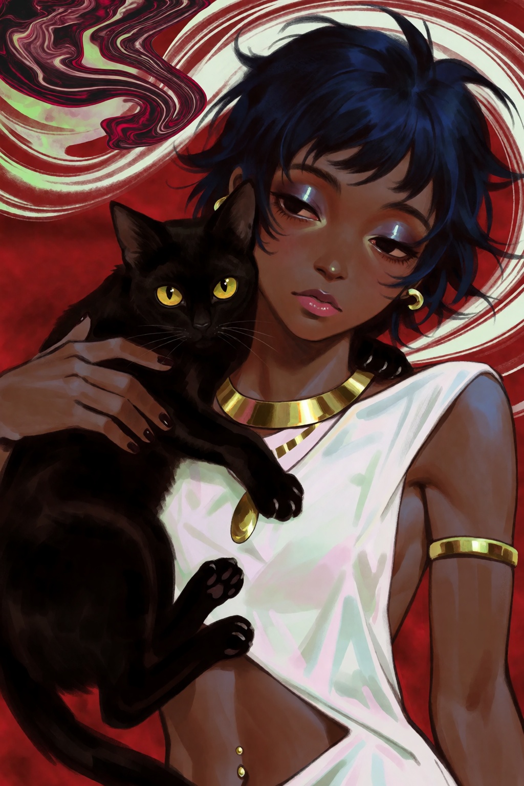 1girl,  dark skin,  jewelry on Tensor.Art