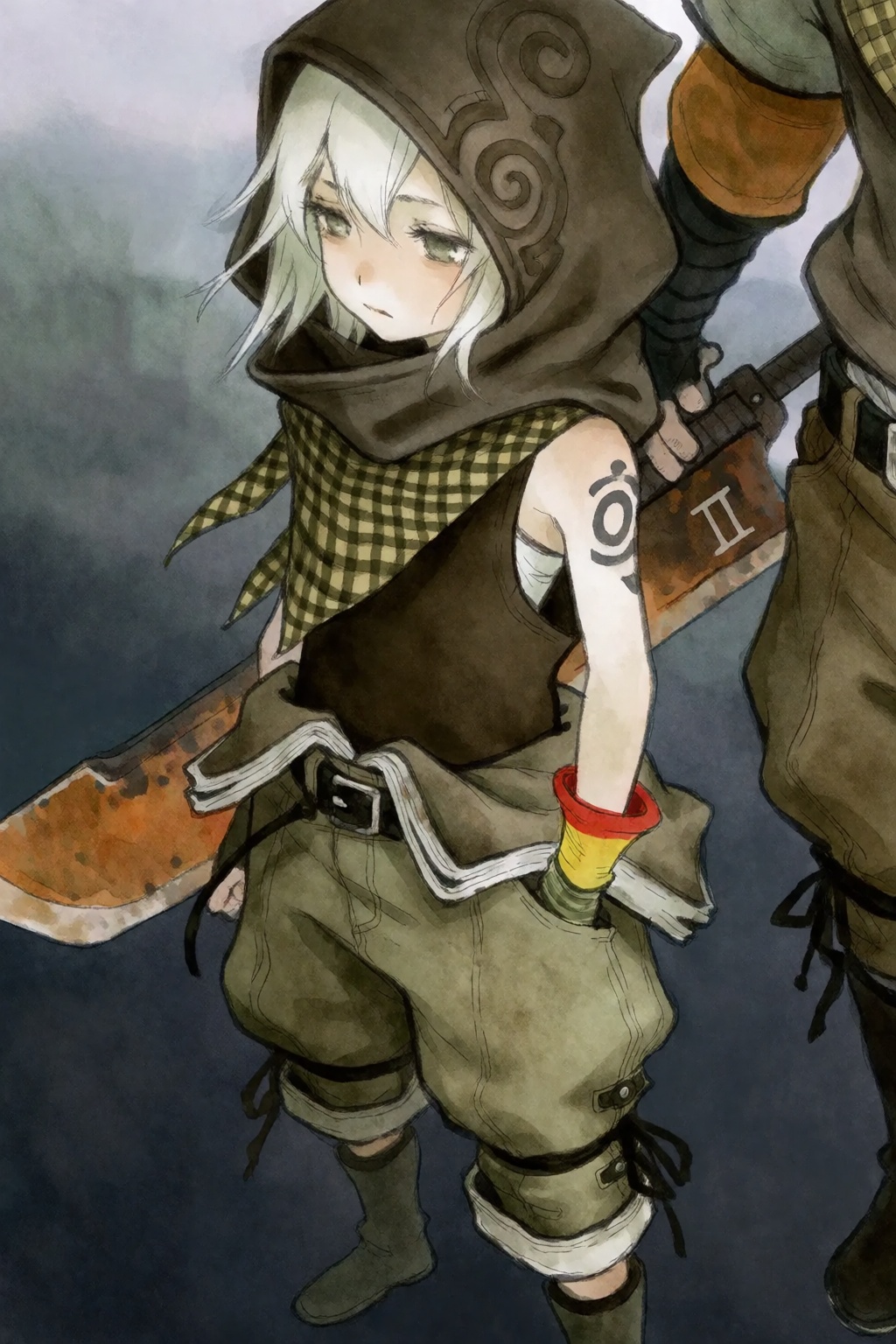 This digital illustration features a young,  petite female character portrayed in the distinctive,  sketchy on Tensor.Art