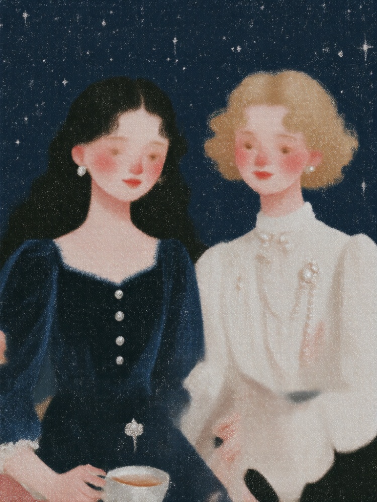 Qwen‑image 复古金闪颗粒质感少女插画 by 小狗宾利 on Tensor.Art
