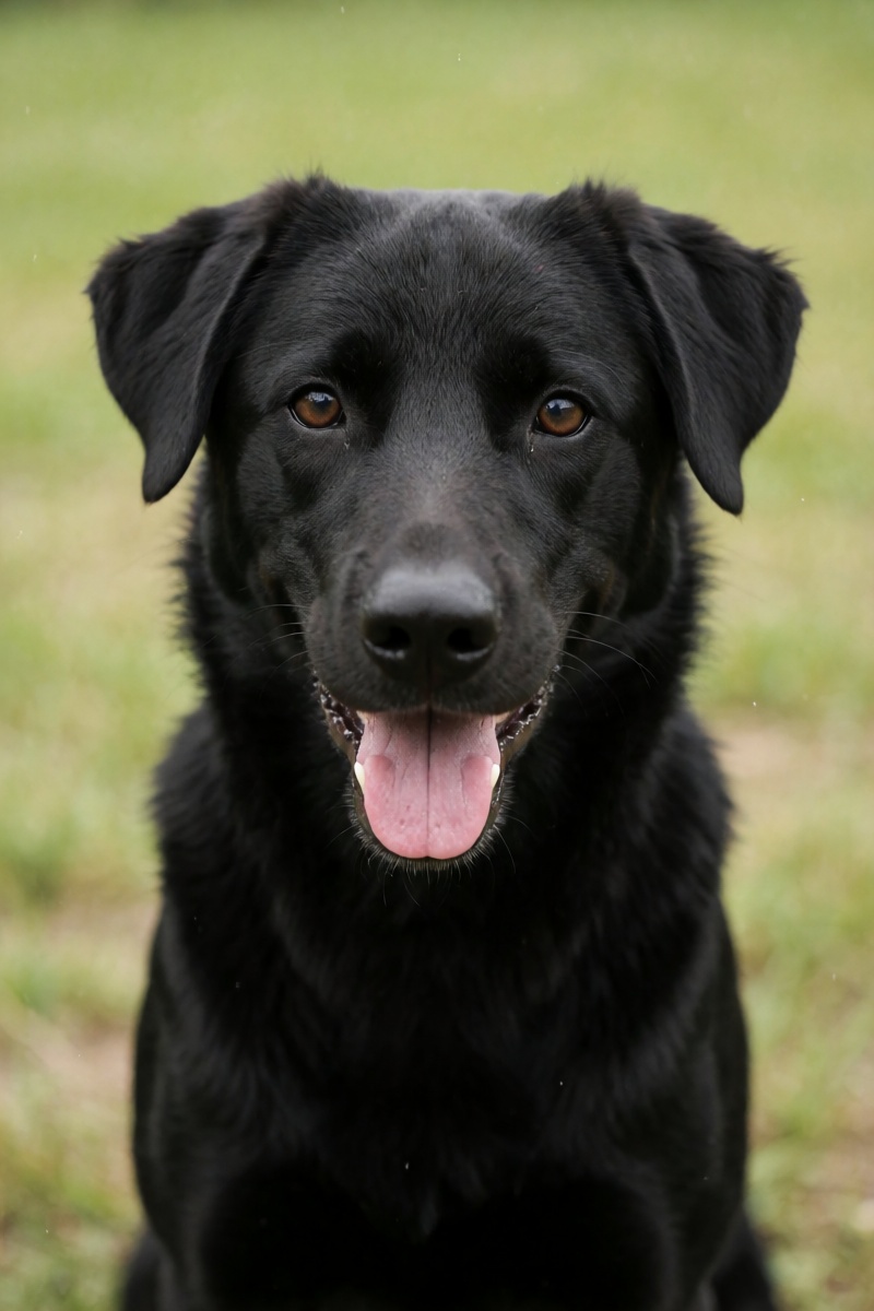 outdoor,  front view,  black dog on Tensor.Art