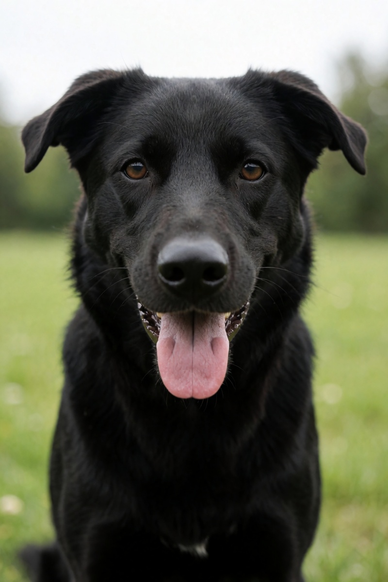 outdoor,  front view,  black dog on Tensor.Art