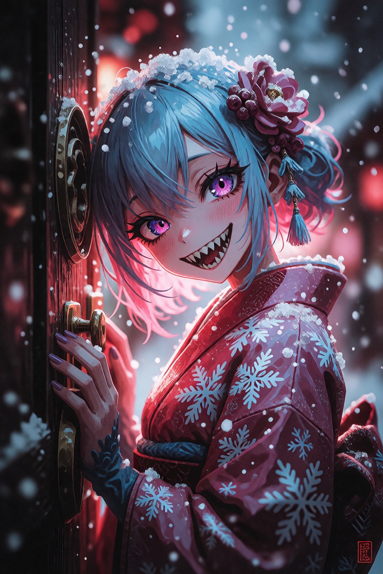 1girl,  :d,  blue hair on Tensor.Art