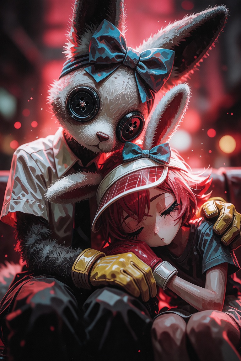 animal ears,  black eyes,  black pants on Tensor.Art