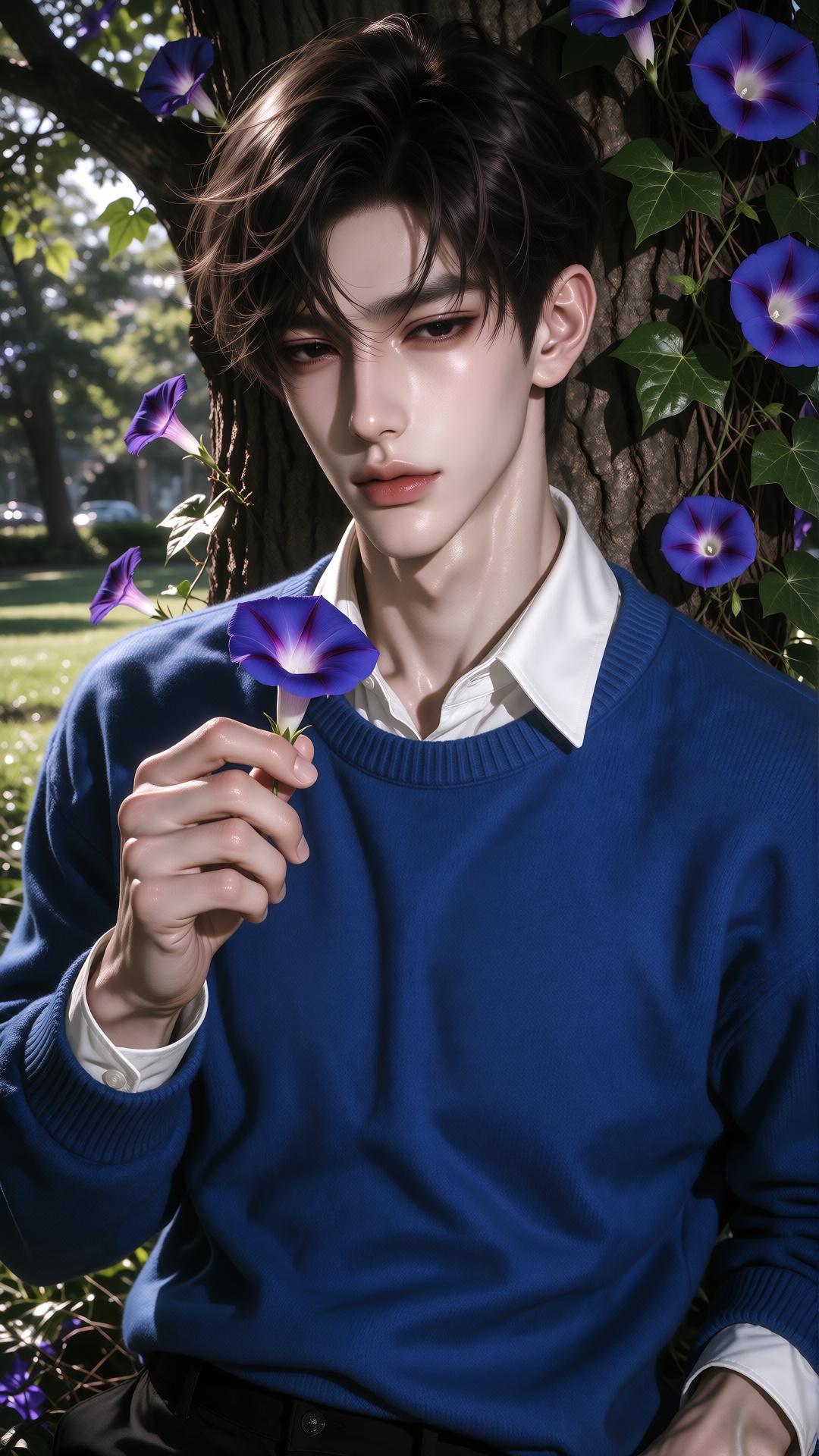CHARACTER: 1boy,  solo male,  exceptionally handsome young man on Tensor.Art