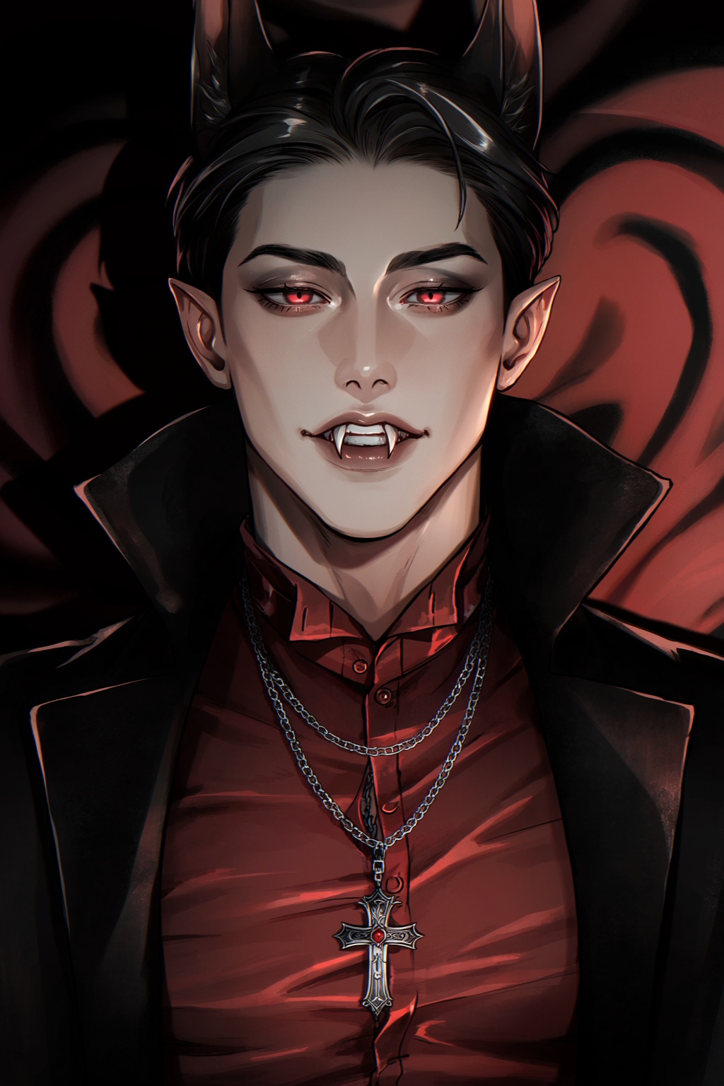 highres,  absurdres,  @teaforgods 10. A close-up portrait of a strikingly handsome young man with pale skin on Tensor.Art