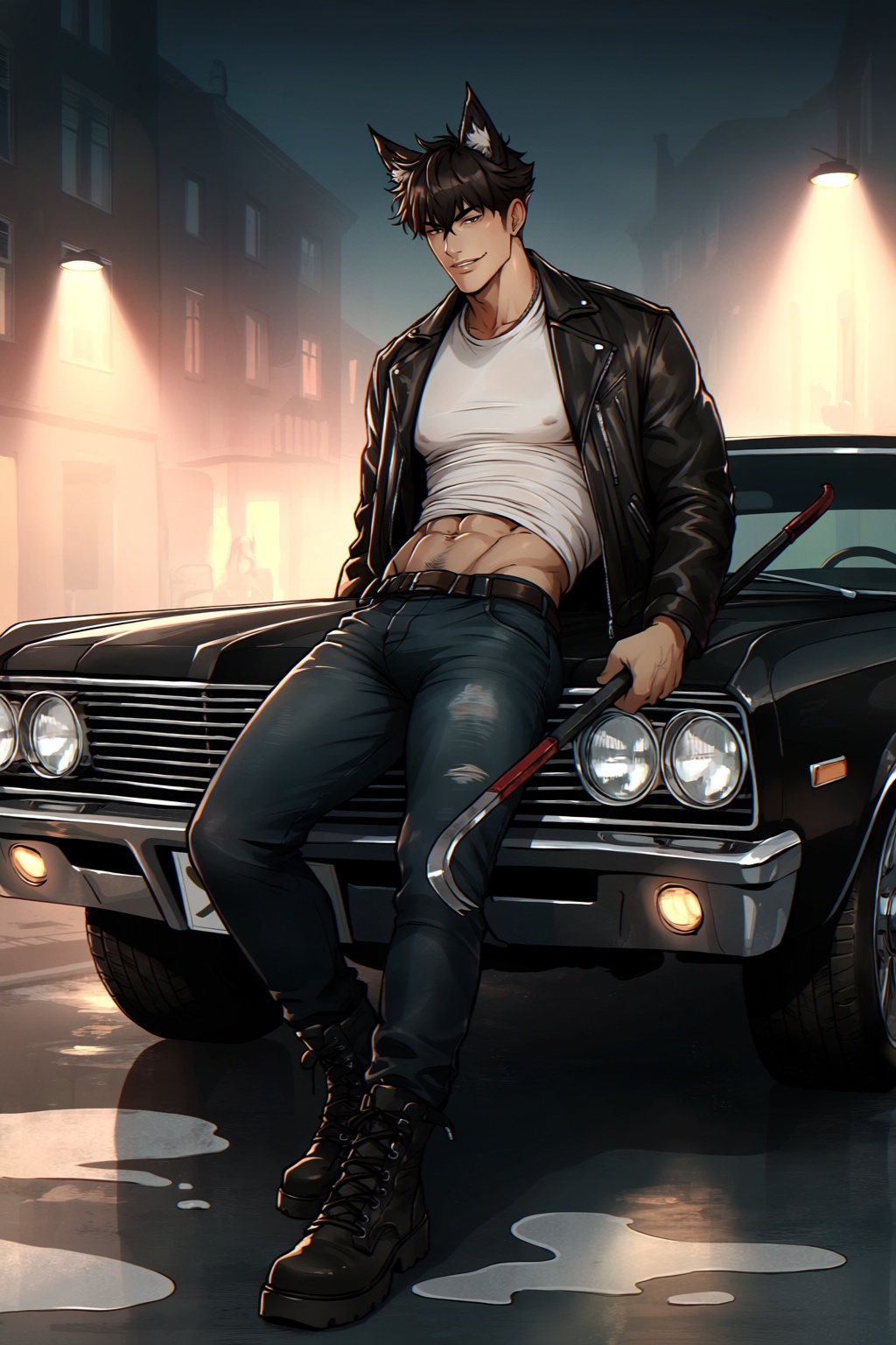highres,  absurdres,  @teaforgods 12. A full-body illustration of a muscular young man with wild on Tensor.Art