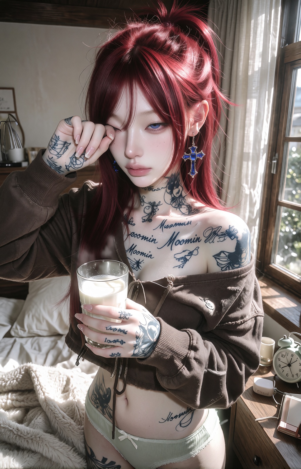 beautiful young ***** woman,  refined Japanese facial features,  slim V-shaped face on Tensor.Art