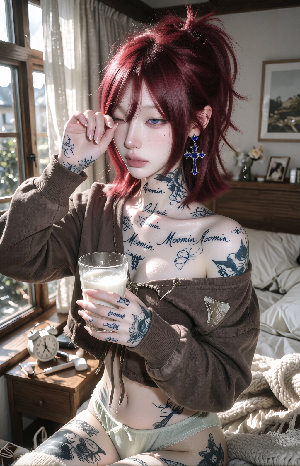 beautiful young ***** woman,  refined Japanese facial features,  slim V-shaped face on Tensor.Art