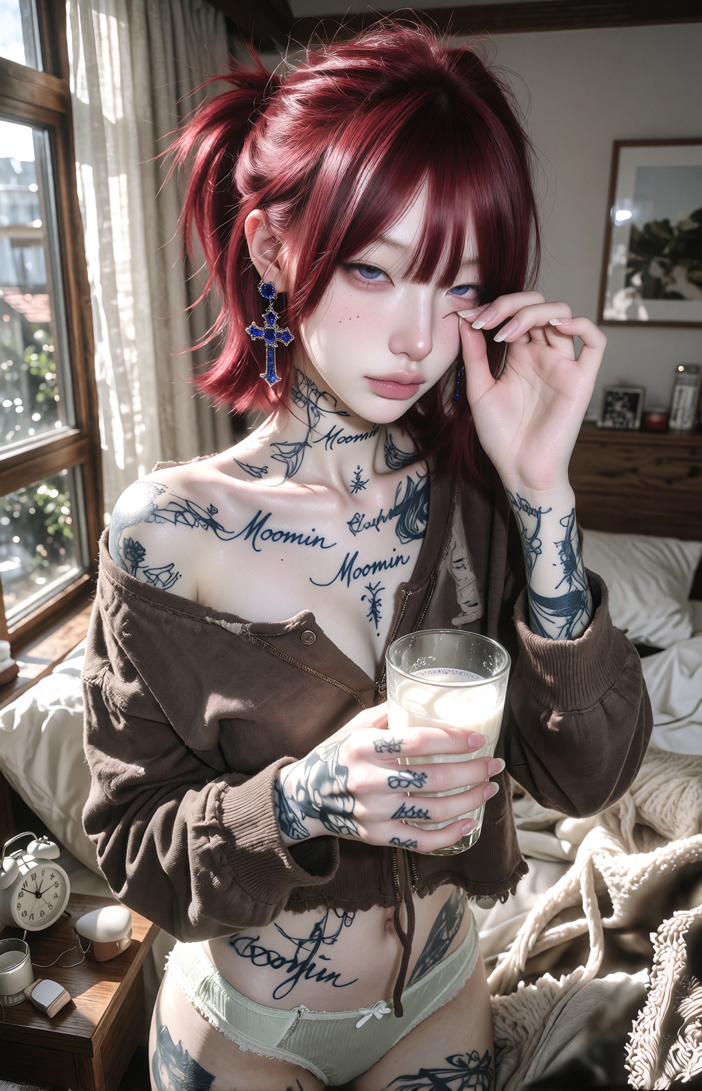 beautiful young ***** woman,  refined Japanese facial features,  slim V-shaped face on Tensor.Art