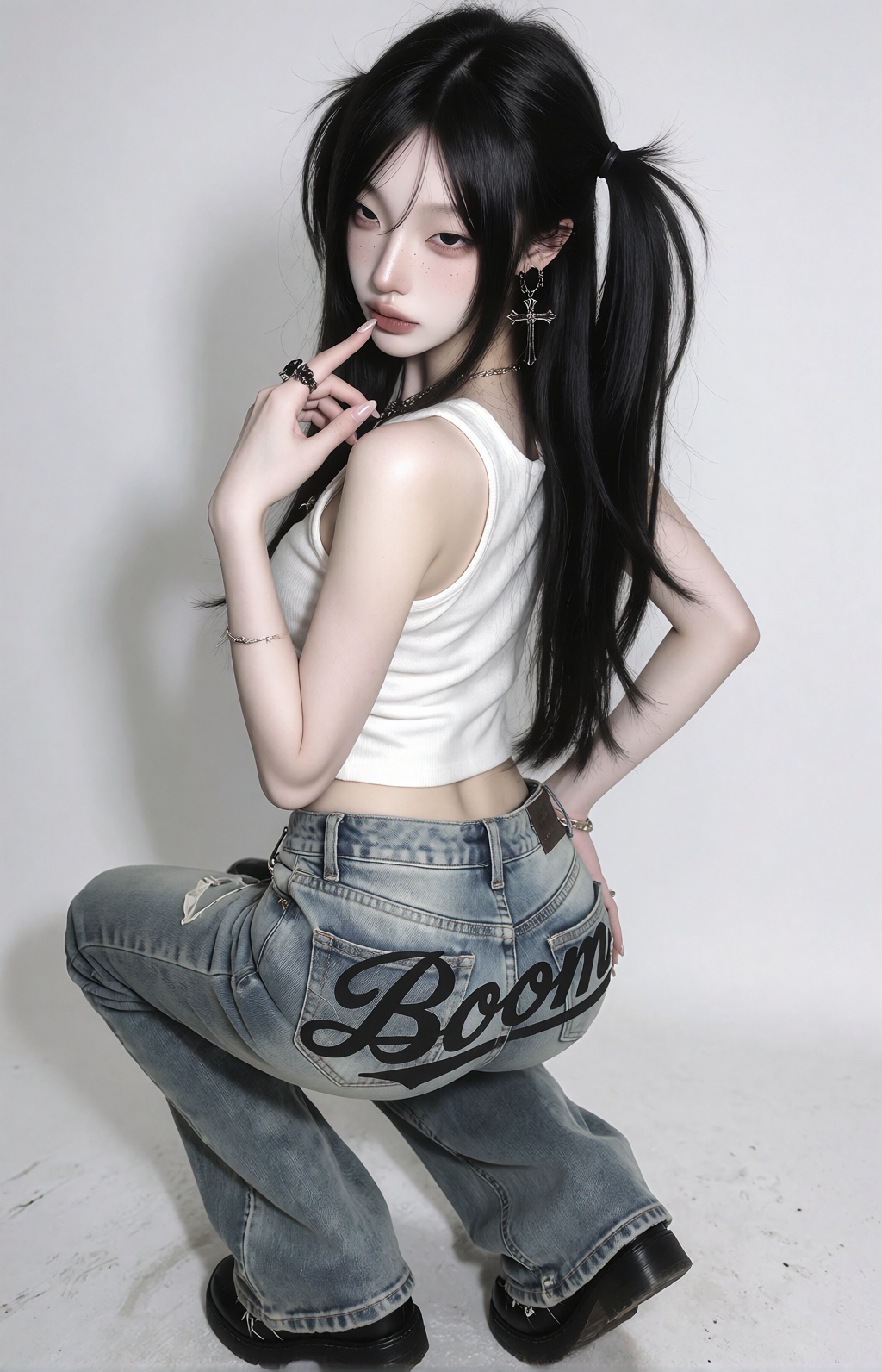(beautiful young ***** woman,  refined Japanese facial features,  slim V-shaped face on Tensor.Art