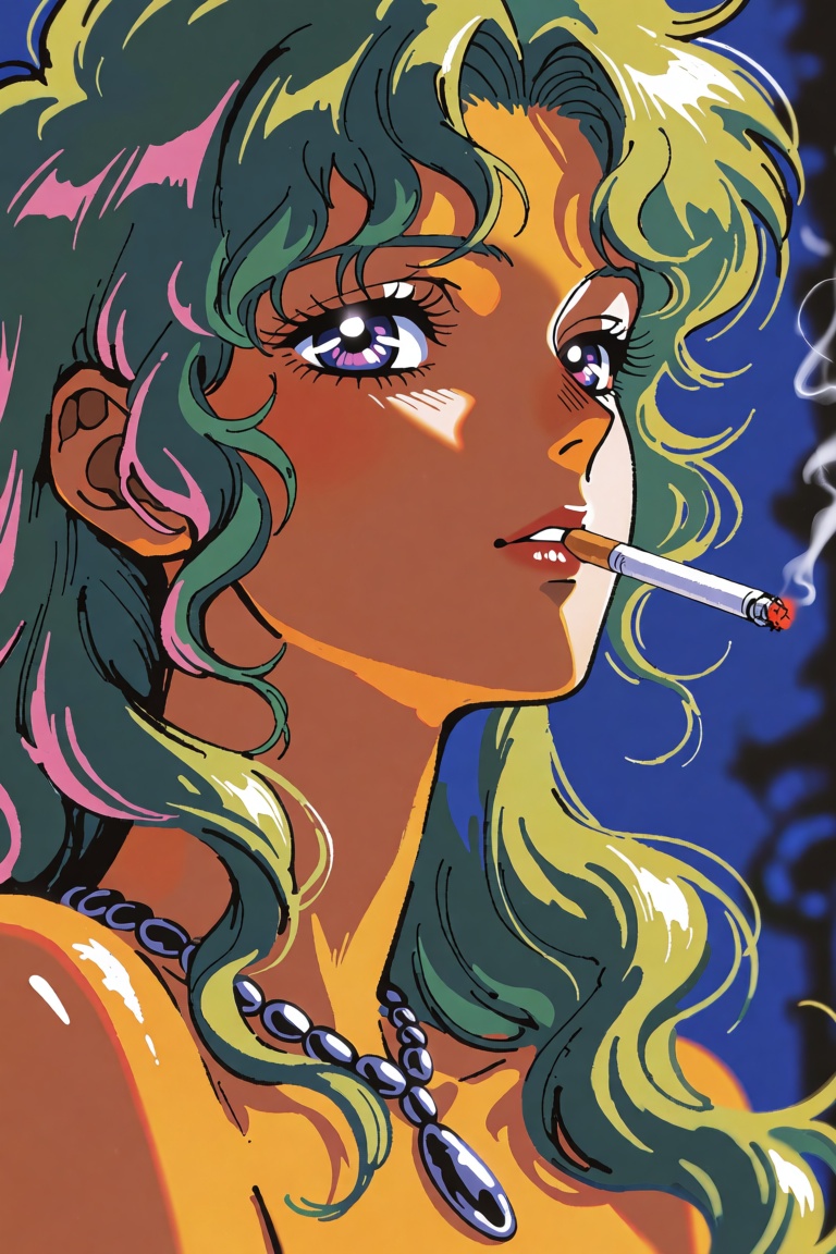retro,  90s retro OVA anime illustration style,  late 1980s Japanese anime aesthetic on Tensor.Art