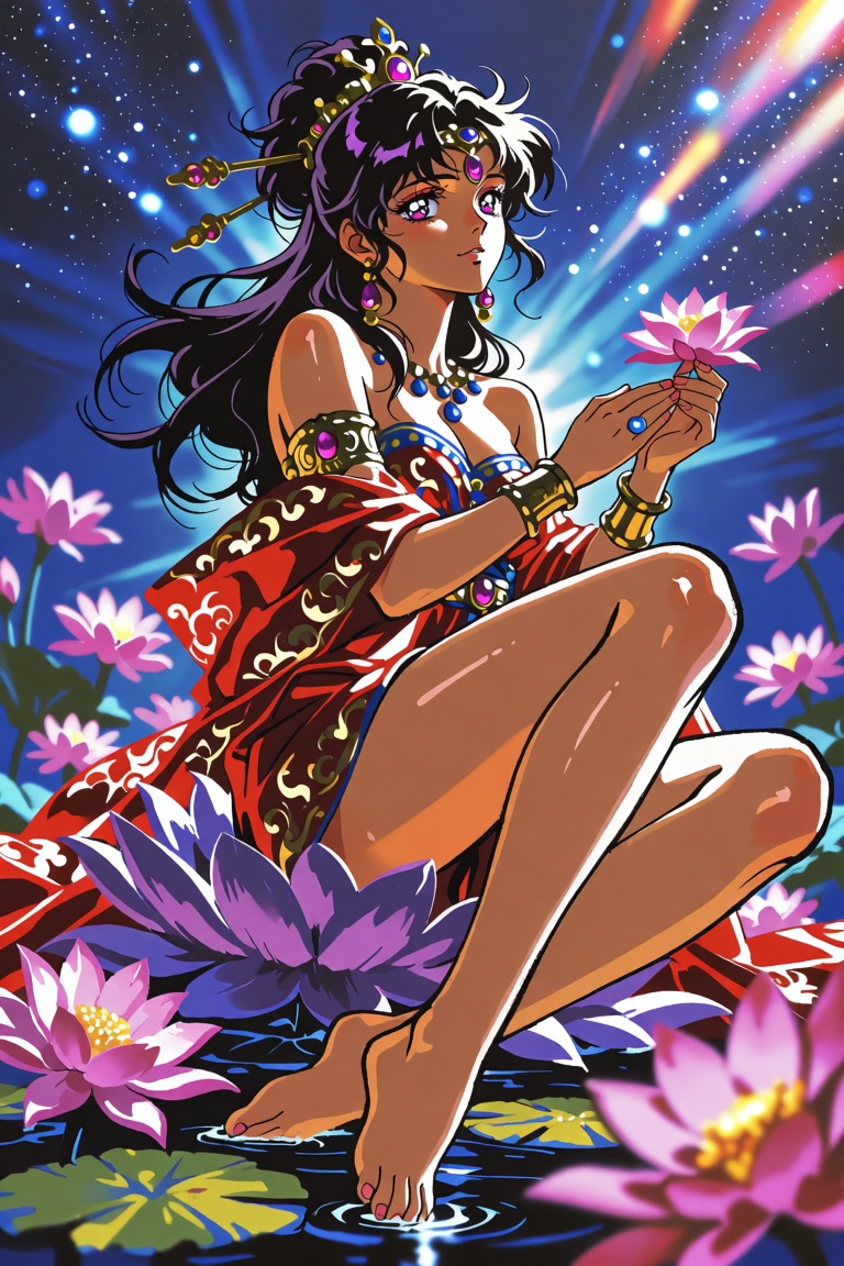 ((Emphasize a blend of anime aesthetics with painterly digital rendering techniques)),  the use of light and shadow create...