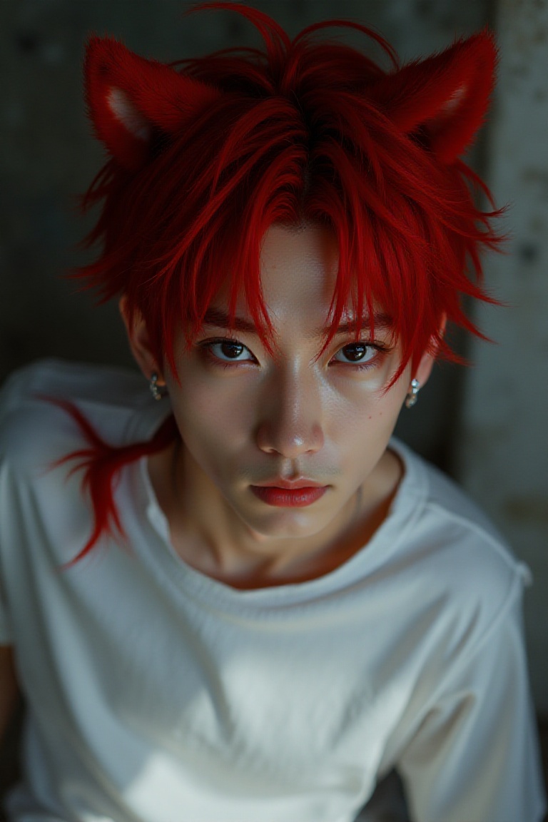 dangerous_box,  A breathtaking,  ultra-realistic medium portrait of a handsome bishounen with striking sharp on Tensor.Art
