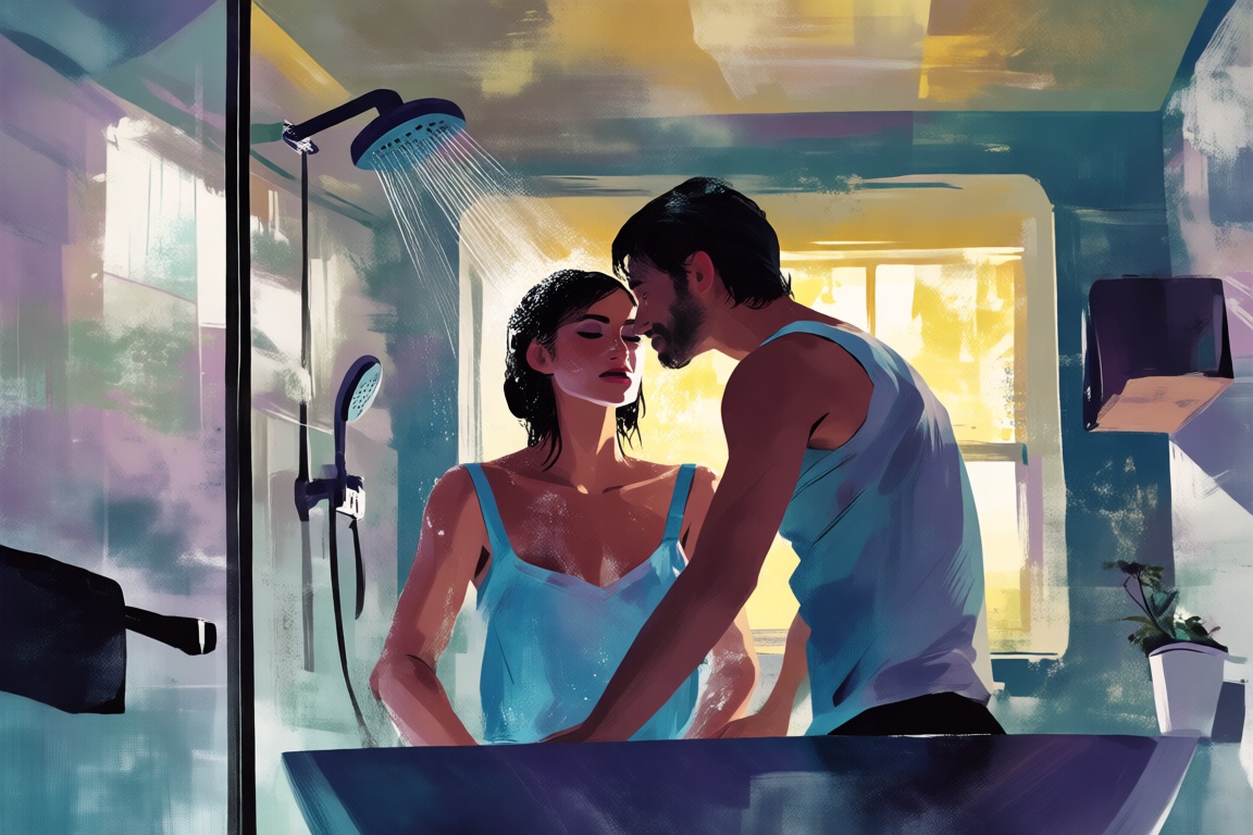 women showering together on Tensor.Art