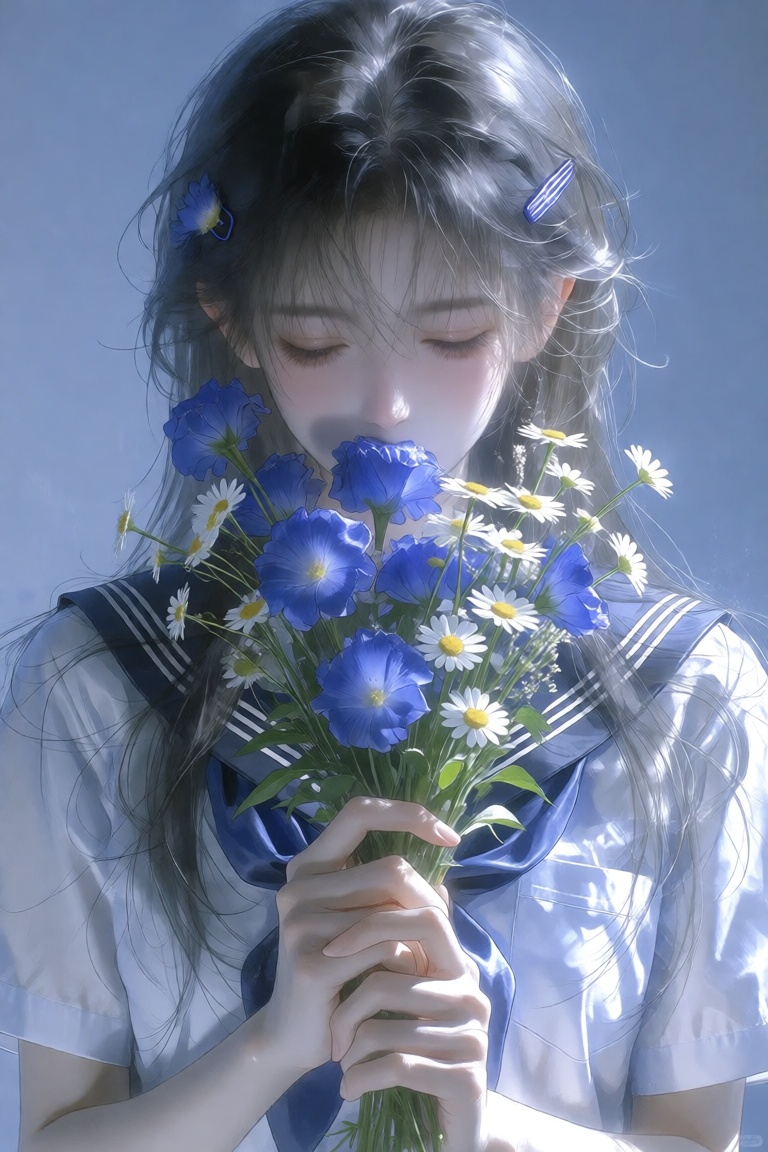 1girl,  flower,  bouquet on Tensor.Art
