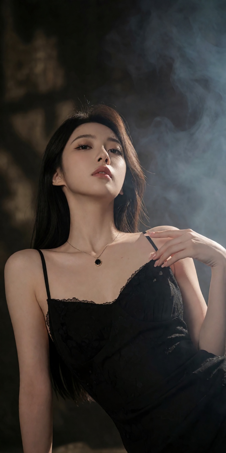 A cinematic DSLR masterpiece photography of a captivating young Asian woman,  ultra-detailed clear skin texture,  long str...