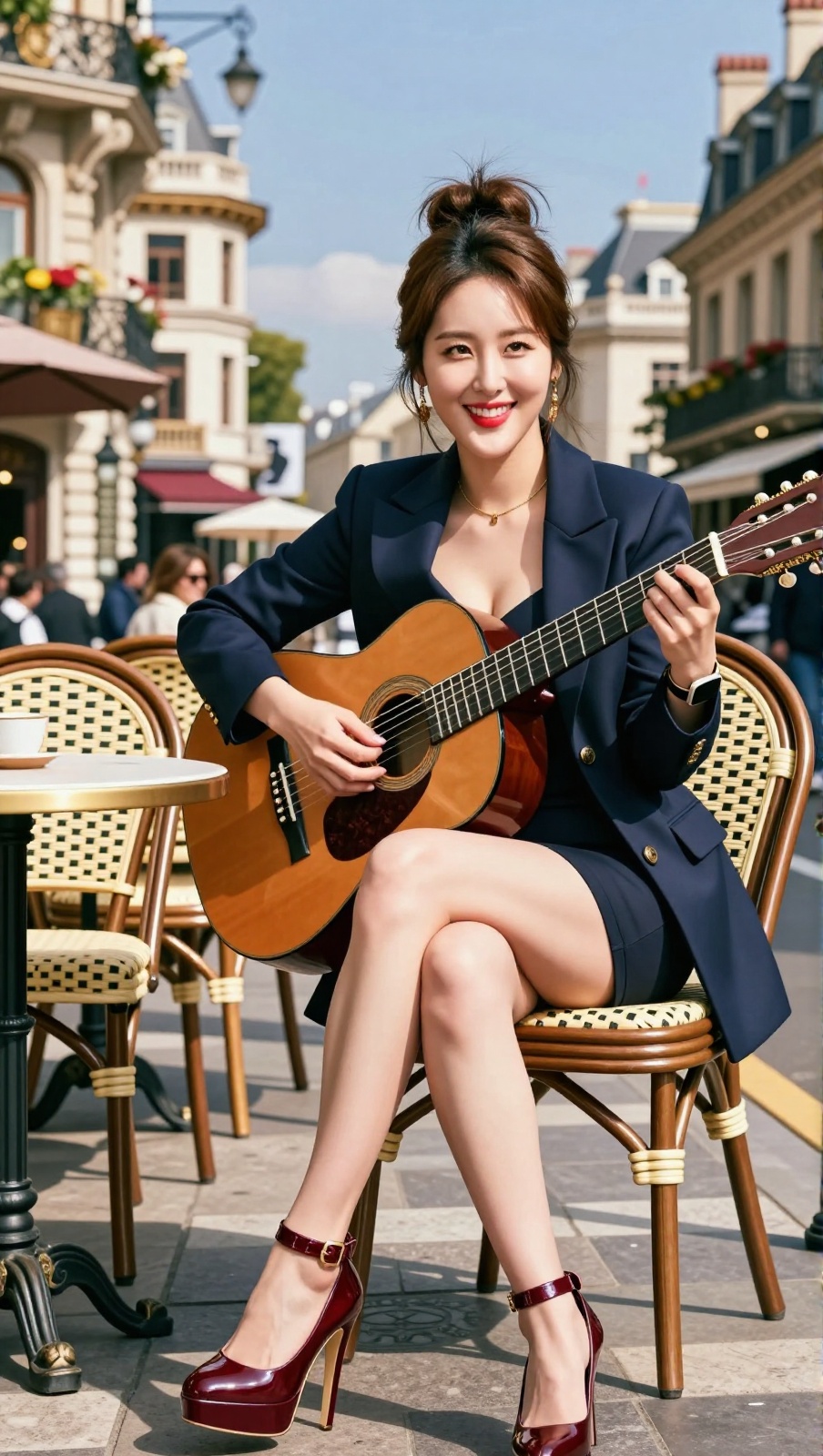 Korean Woman Image Real Photo: 2.0,  Height 185cm,  Hourglass figure with round and voluptuous I-cup breasts on Tensor.Art
