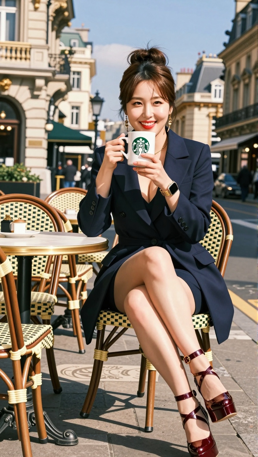 Korean Woman Image Real Photo: 2.0,  Height 185cm,  Hourglass figure with round and voluptuous I-cup breasts on Tensor.Art