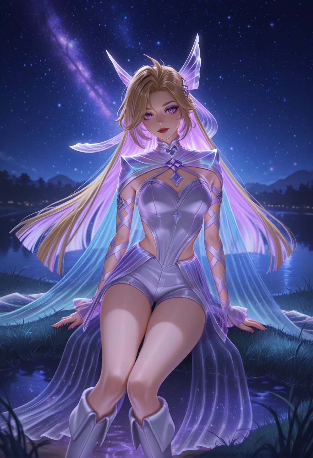 seraphinehs,  1girl,  two-tone hair on Tensor.Art