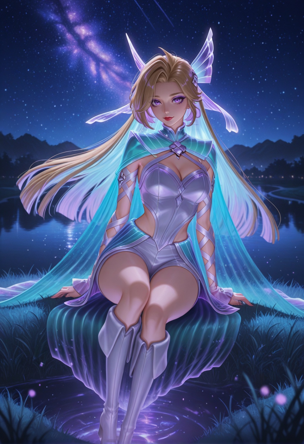 seraphinehs,  1girl,  two-tone hair on Tensor.Art