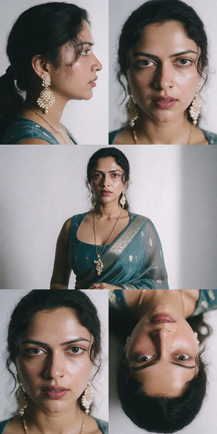 Low angle A Mallu dark woman,  hourglass figure,  perfect body structure on Tensor.Art