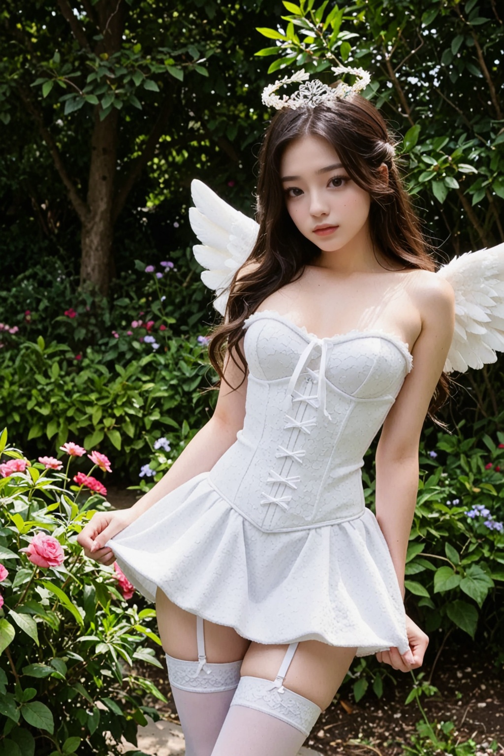 1 girl,  corset,  white corset on Tensor.Art