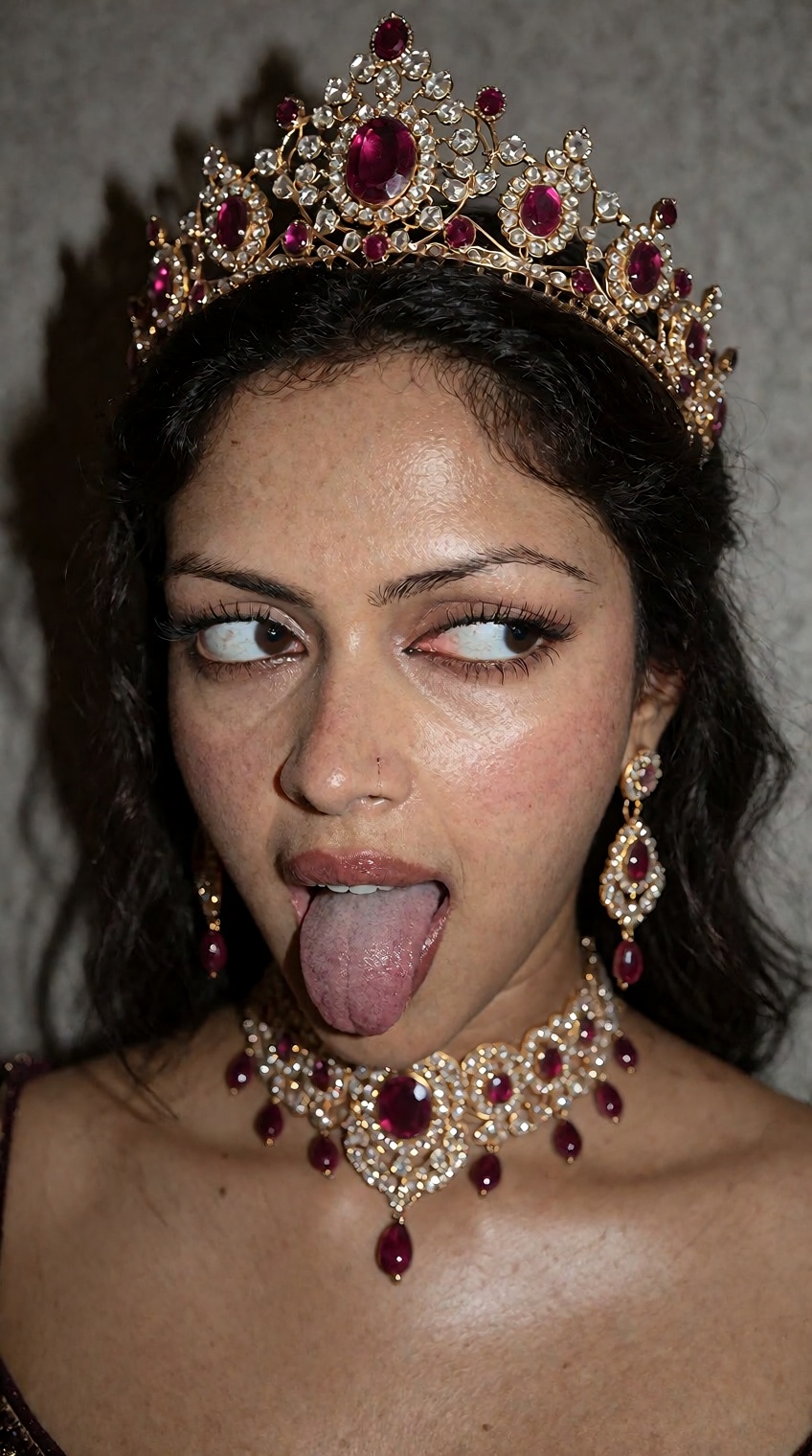 this is an ******* photo taken from smartphone,  casual photo. a close-up portrait of a young dark-haired kerala woman wea...